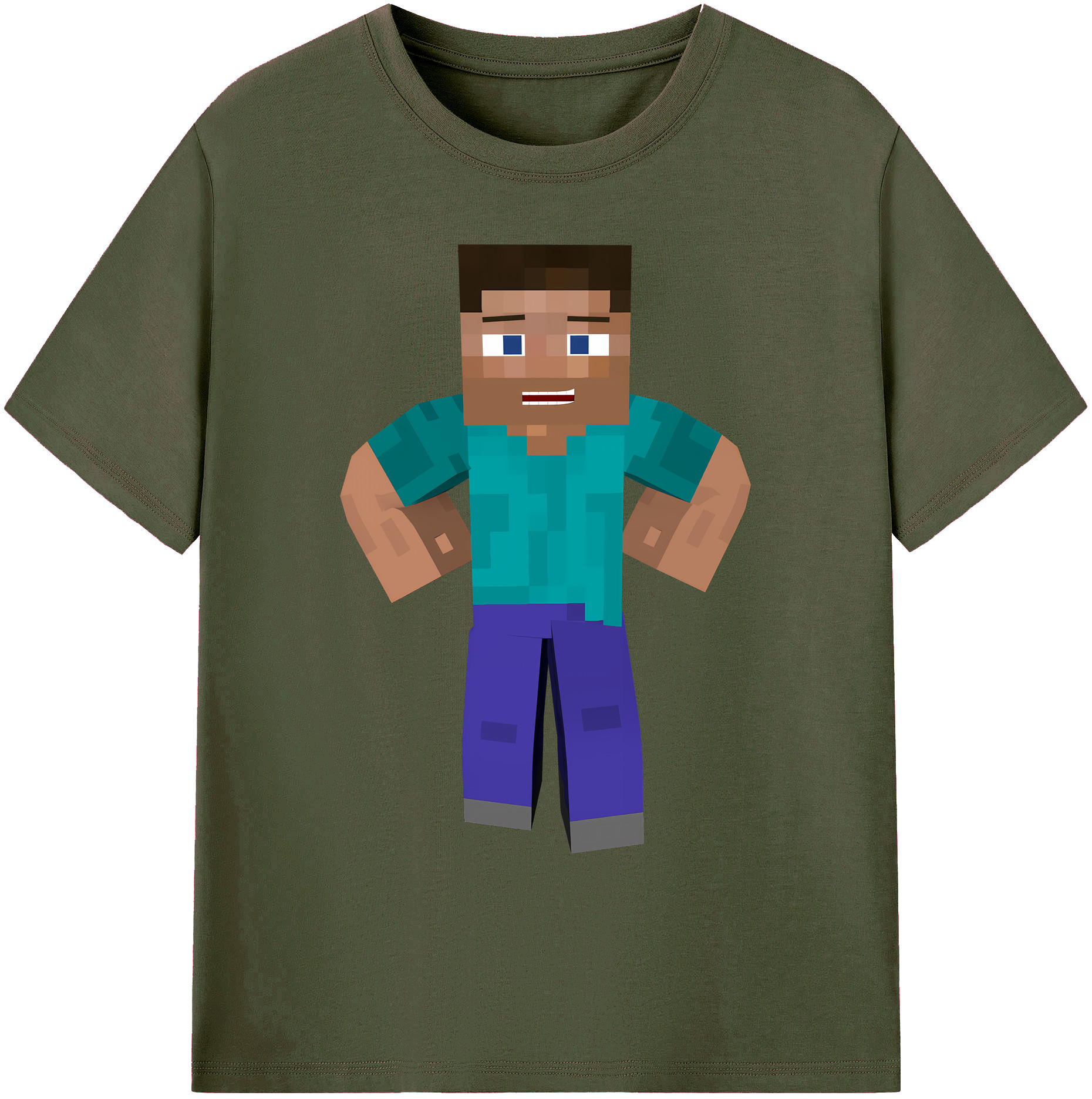 （画像用） マインクラフト ブロックの世界 Minecraft MC Block world 綿100％ メンズ半袖Tシャツ｜肌触りやわらか＆通気性
